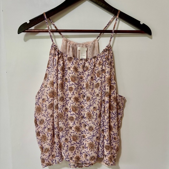 H&M| Cream Floral Cami Blouse Sz 4 - Picture 1 of 4
